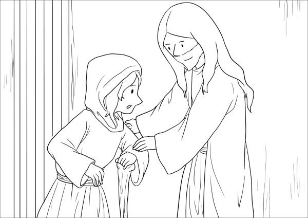 Jesus Heals A Crippled Woman On The Sabbath Luke 13 10 17 Coloring