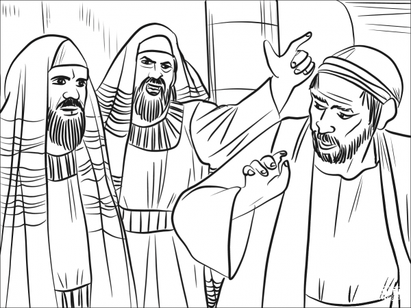 Jesus Heals a Man Born Blind coloring page image