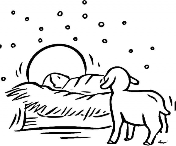 Jesus in the Manger  coloring page image
