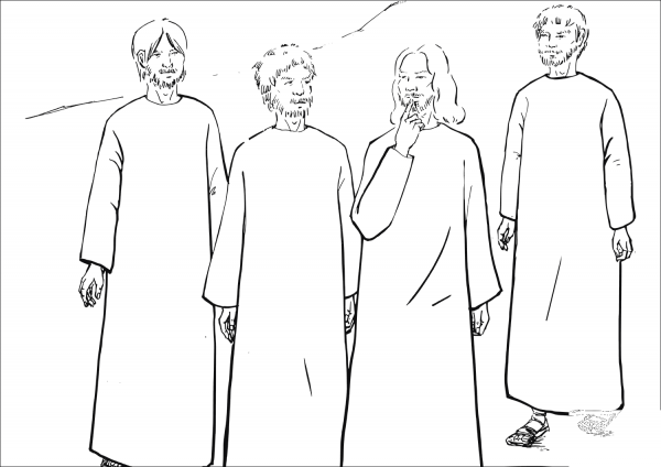 Jesus Instructed the Disciples Not to Tell Anyone What They Have Seen coloring page image