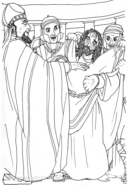 Jesus is Brought to Herod Antipas coloring page image