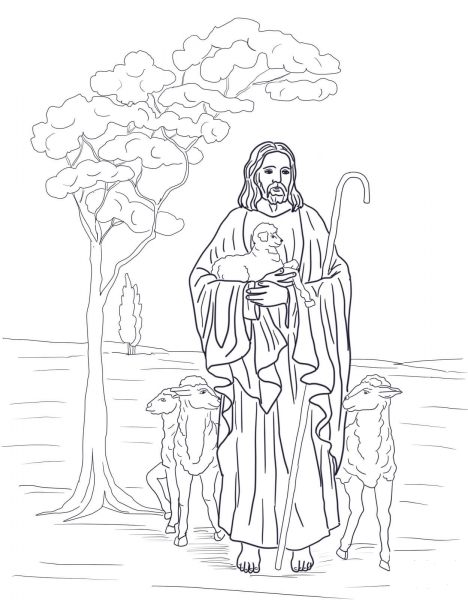 Jesus is Our Shepherd coloring page image