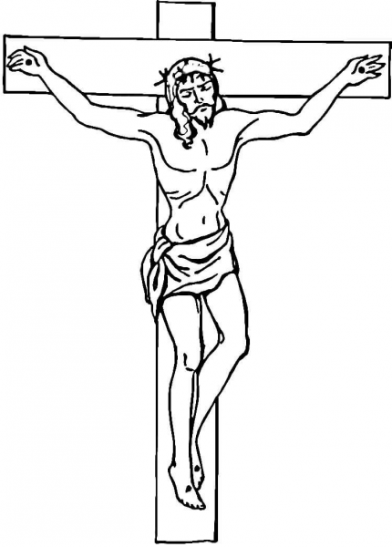 Jesus on the Cross coloring page image