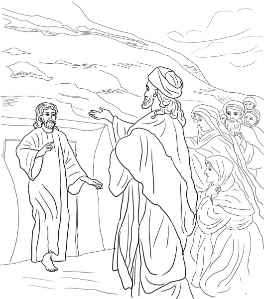 Jesus Raises Lazarus from the Dead coloring page - ColouringPages