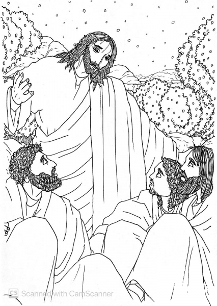 Jesus Rouses His Disciples and Tells Them to Stay up and Pray coloring page image