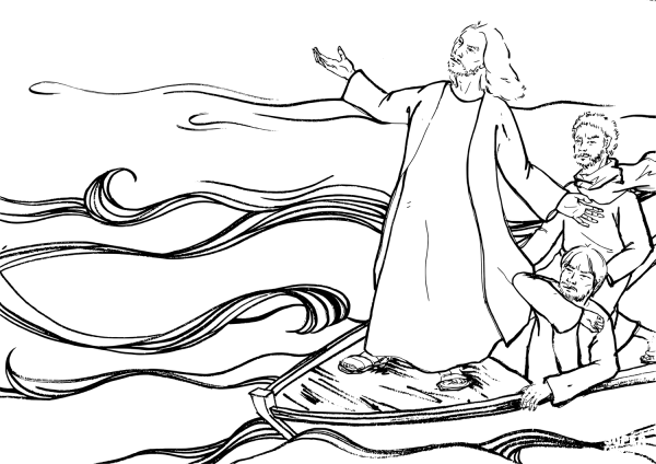 Jesus Tell the Waves to Be Quiet coloring page image
