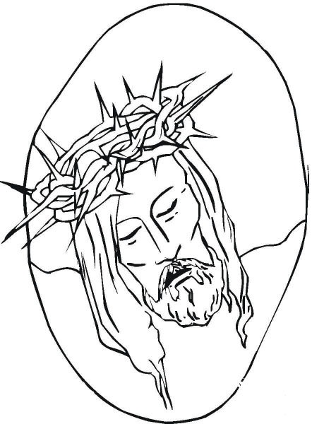 Jesus With Crown Of Thorns  coloring page image