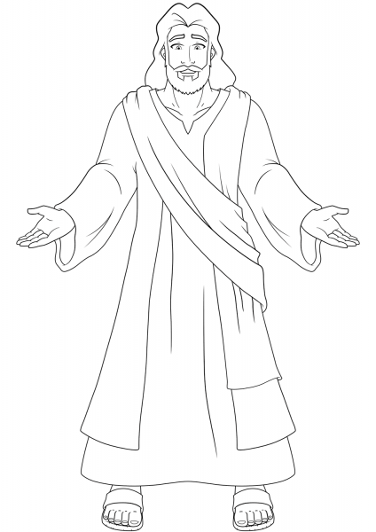 Jesus with Open Hands coloring page image