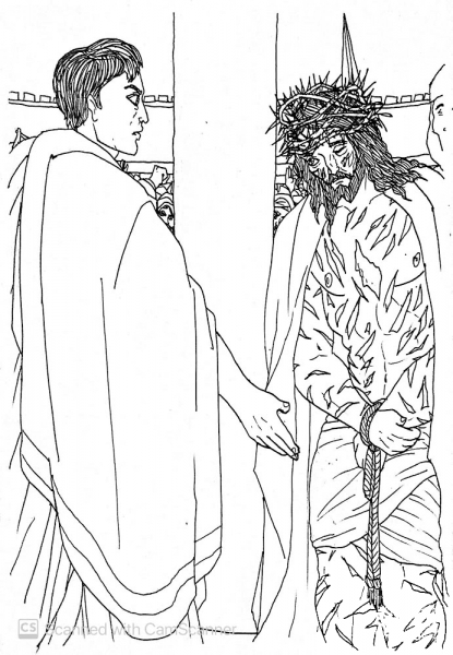 Jesus Words to Pilate You Would Have Had No Power over Me Unless It was Given to You from Above coloring page image