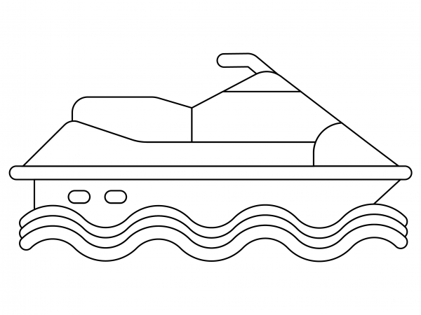 Jet Ski coloring page image