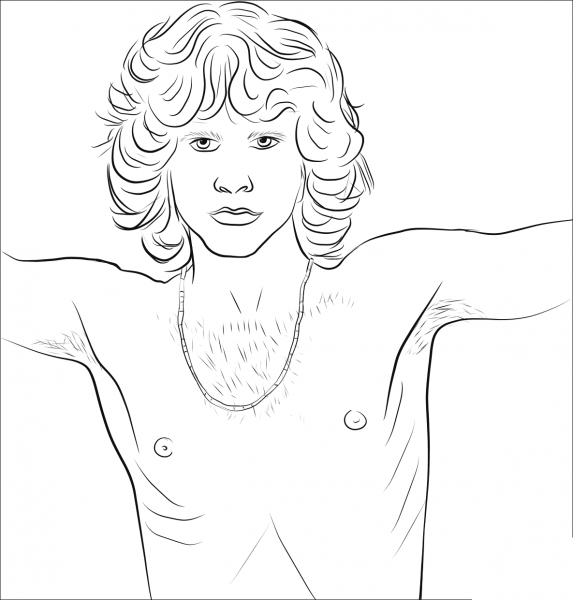 Jim Morrison (The Young Lion) coloring page image