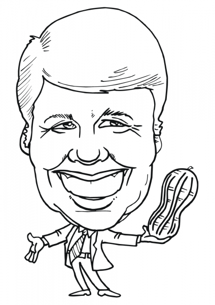 Jimmy Carter caricature coloring page image