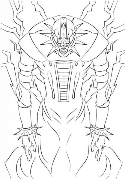Jinzo from Yu-Gi-Oh! coloring page image