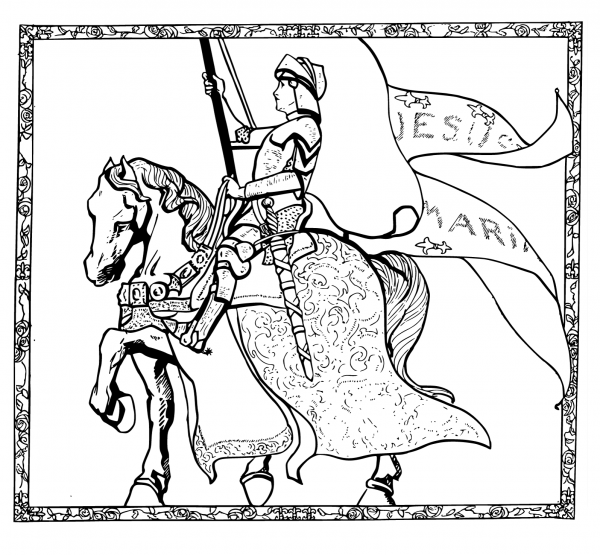 Joan of Arc coloring page image