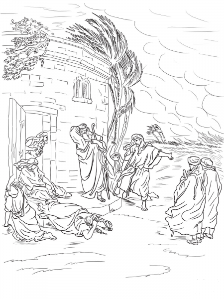 Job Hearing of His Ruin coloring page image