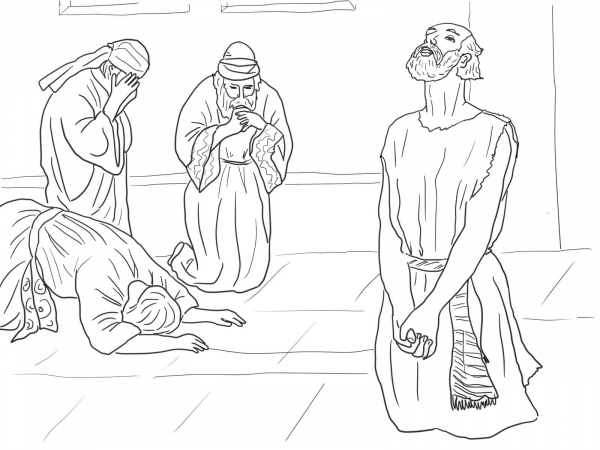 Job Prays to God coloring page image