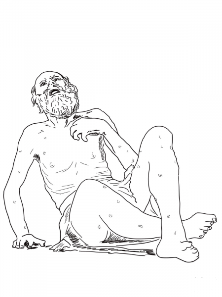 Job Suffers from Skin Disease coloring page image