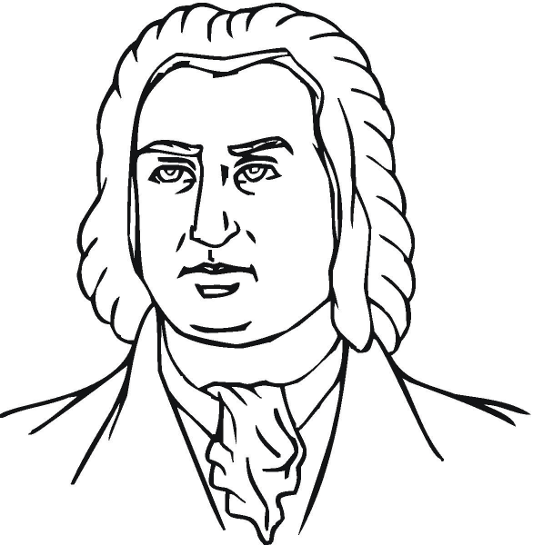 Johann Sebastian Bach  coloring page image
