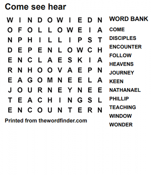 John 1.43 Word Search coloring page image