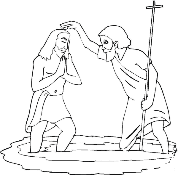 John Baptising Jesus  coloring page image