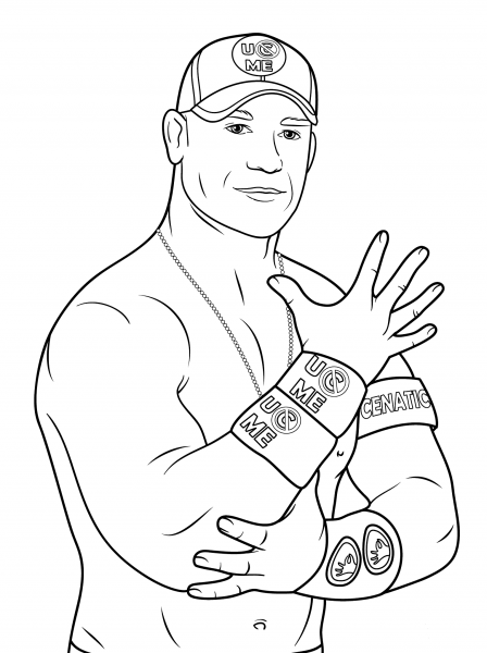 John Cena coloring page image