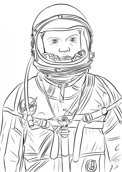 John Glenn coloring page image