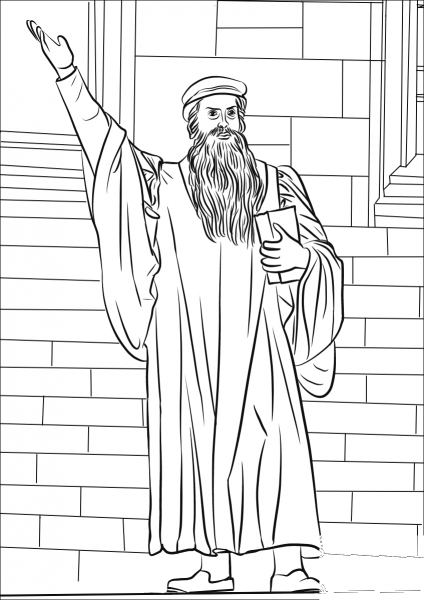 John Knox coloring page image