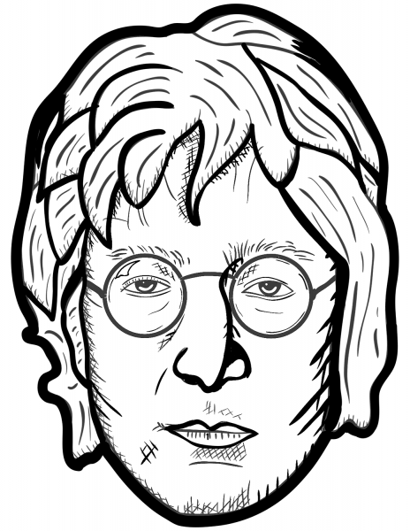 John Lennon portrait coloring page image