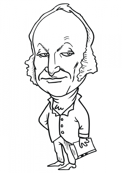 John Quincy Adams Caricature coloring page image