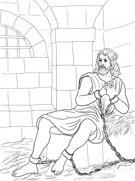 John the Baptist in Prison coloring page image