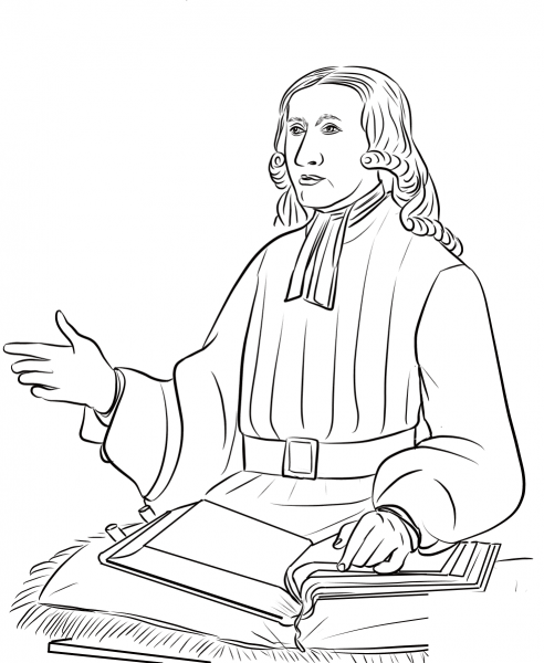 John Wesley coloring page image