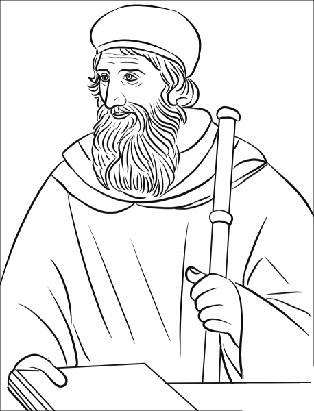 John Wycliffe coloring page image