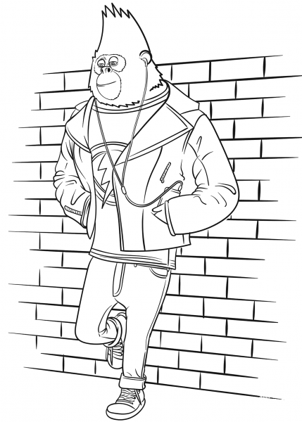 Johnny from Sing Movie coloring page image