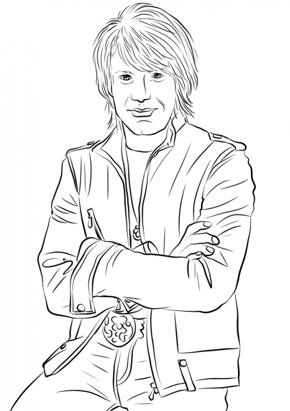 Jon Bon Jovi coloring page image