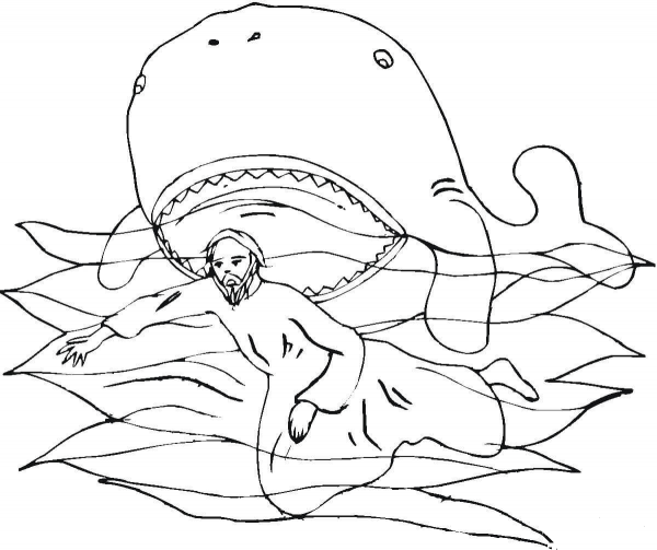 Jonah and the Whale coloring page image