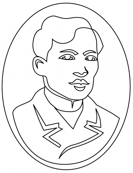 Jose Rizal coloring page image