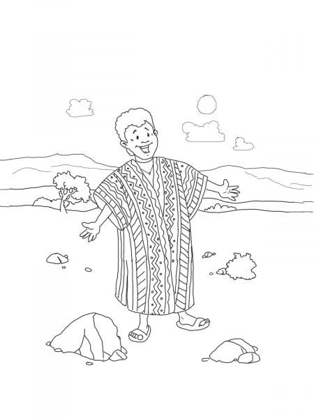 Joseph Coat of Many Colors coloring page image