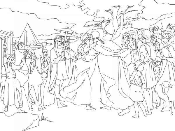 Joseph Meet Jacob coloring page image