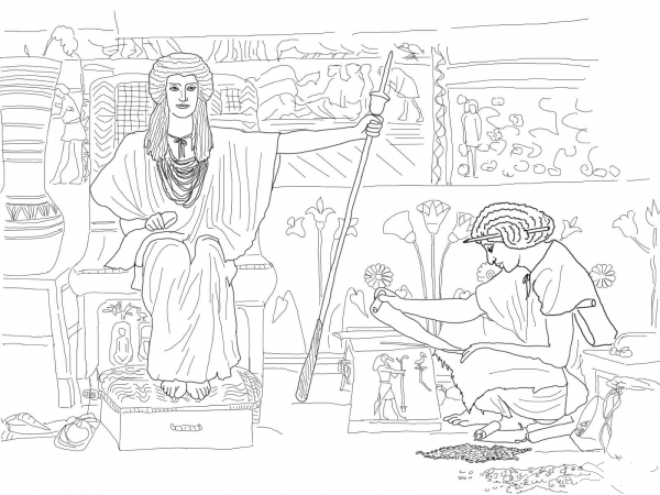Joseph Overseer of Pharaoh’s Granaries coloring page image