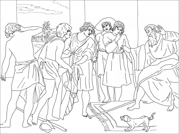 Joseph’s Bloody Coat Brought to Jacob coloring page image