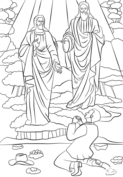 Joseph Smith First Vision coloring page image