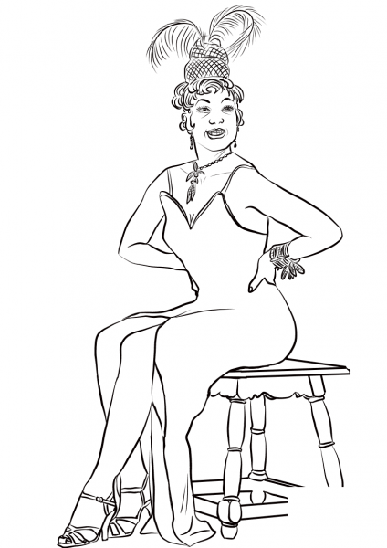 Josephine Baker coloring page image