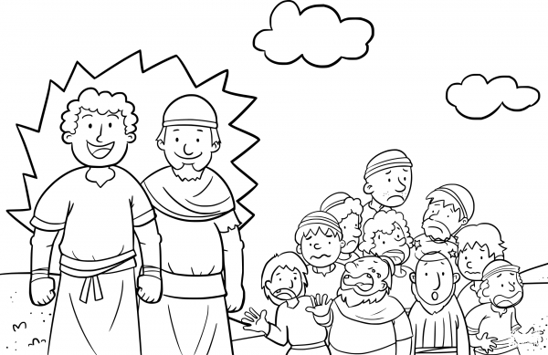 Joshua and Caleb Brought Back a Good Report coloring page image