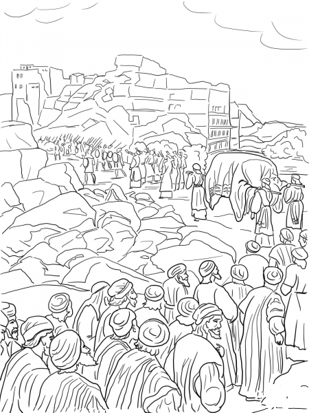 Joshua Capture of Jericho coloring page image