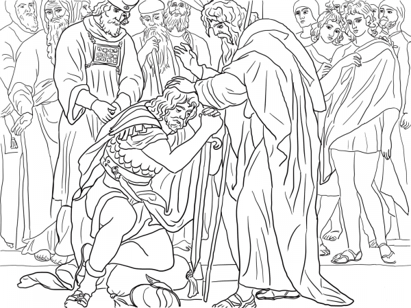 Joshua is Named the Successor of Moses coloring page image