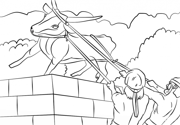 Josiah Destroyed the Golden Calf coloring page image