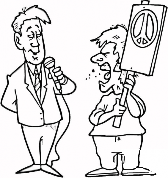 Journalist coloring page image