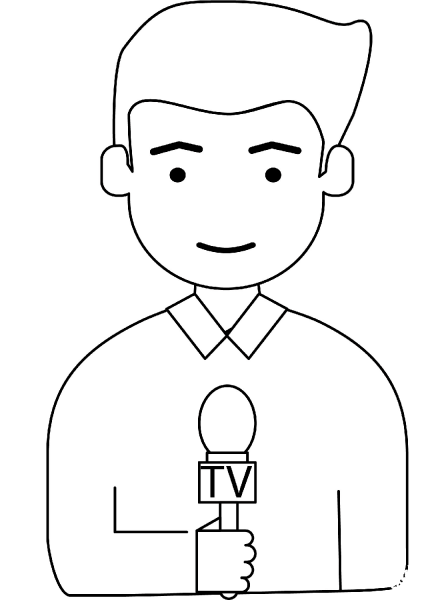 Journalist coloring page image