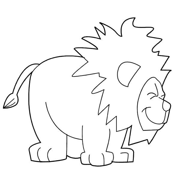 Joyful Lion coloring page image