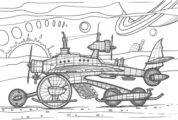 Ju-52 3M Vehicle coloring page image